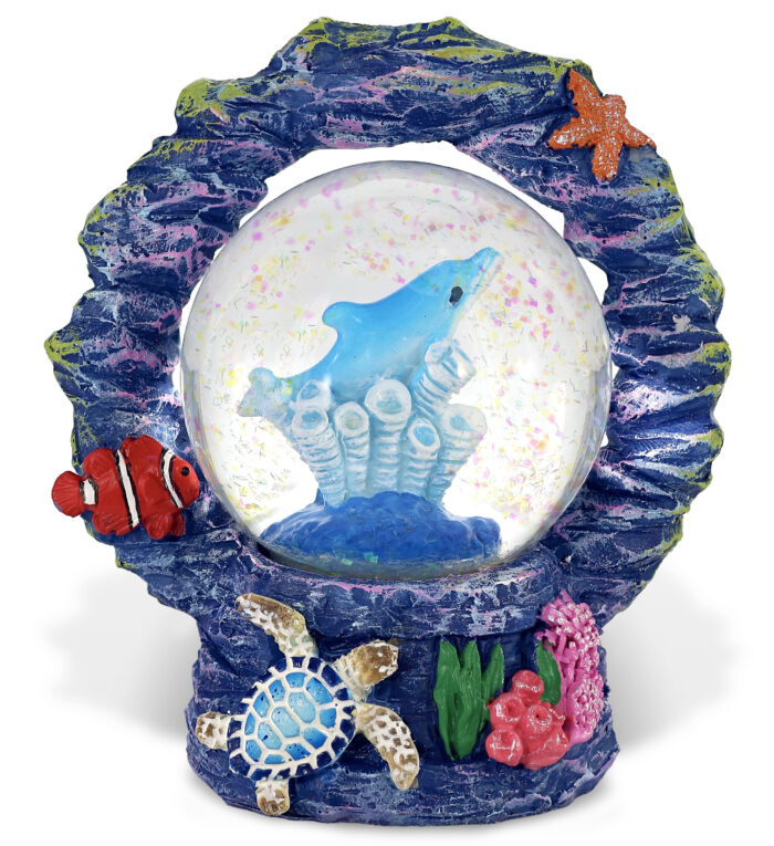 Dolphin 45mm - Coral Snowglobe