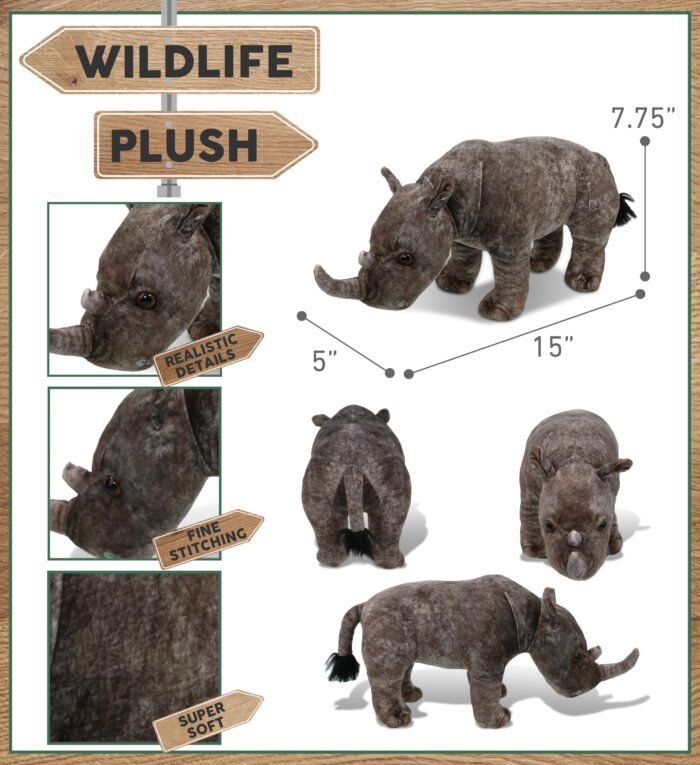 Rhino 15" - Wild Collection Plush - Image 2