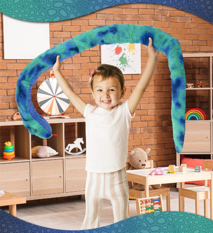 Blue Tie-Dye Snake 60" - Super-Soft Plush - Image 5