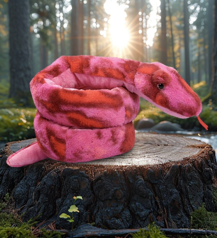 Pink Tie-Dye Snake 60" - Super-Soft Plush - Image 2