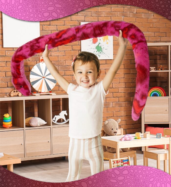 Pink Tie-Dye Snake 60" - Super-Soft Plush - Image 5