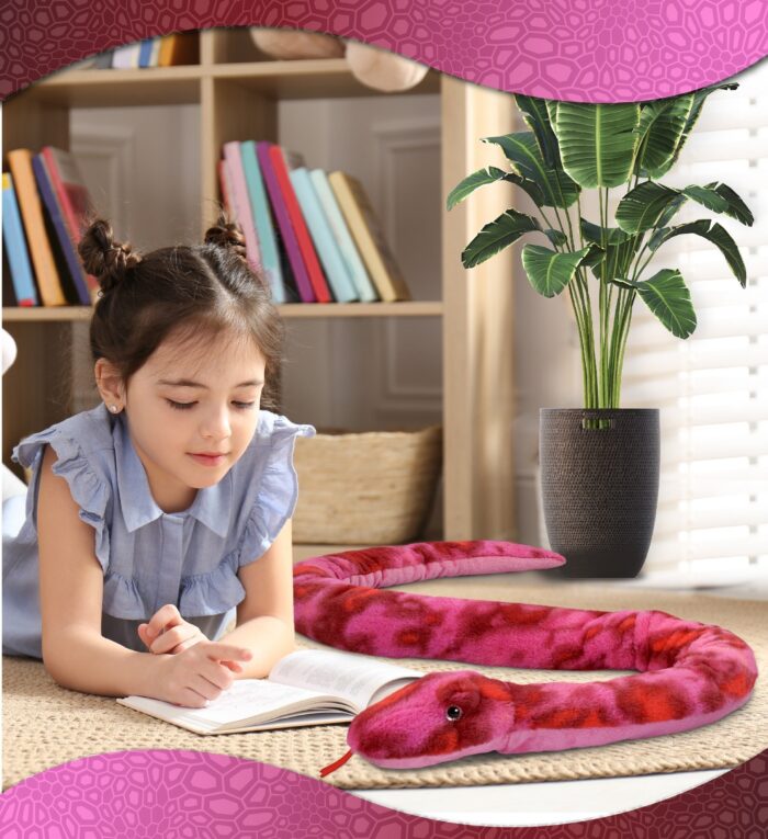 Pink Tie-Dye Snake 60" - Super-Soft Plush - Image 6