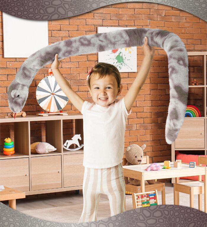 Grey Tie-Dye Snake 60" - Super-Soft Plush - Image 5
