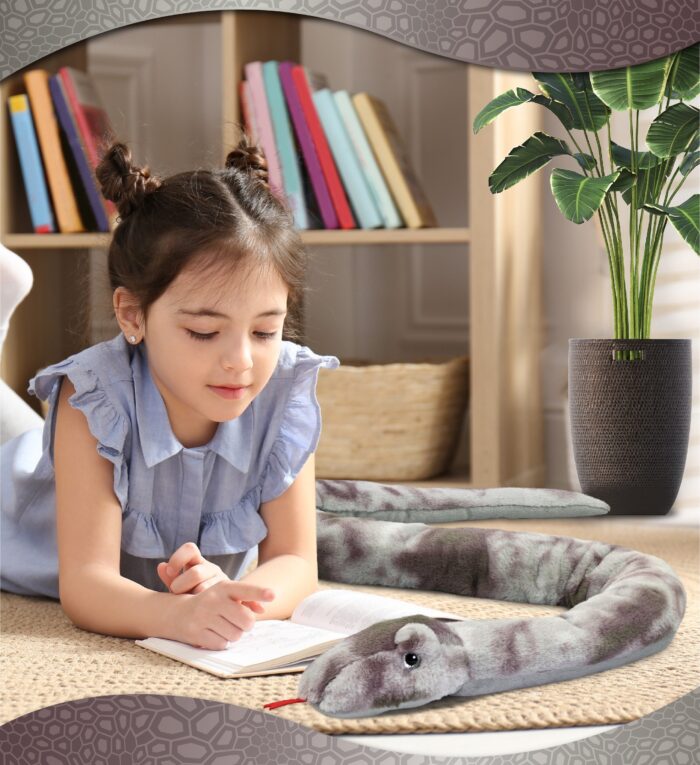 Grey Tie-Dye Snake 60" - Super-Soft Plush - Image 6