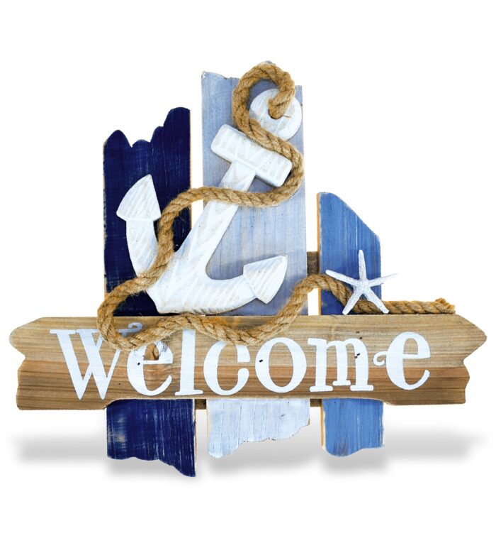 Atlantic Anchor Welcome Sign - Nautical Decor
