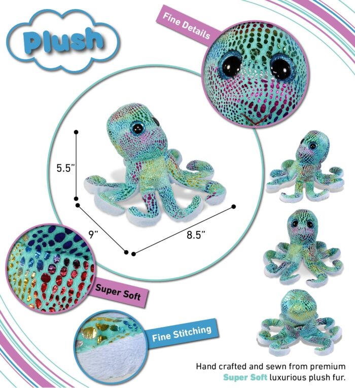 Iridescent Rainbow Octopus - Big Eye Plush - Image 3