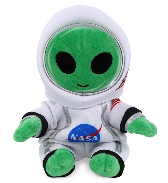 Green Alien Plush With Astronaut Dress Up - Super-Soft Plush