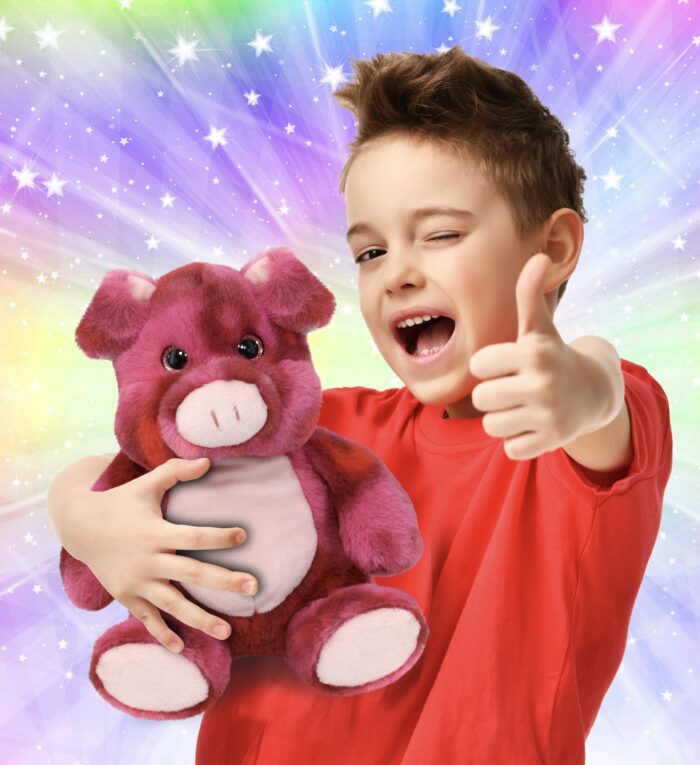 Pink Tie-Dye Pig 9" - Super-Soft Plush - Image 2