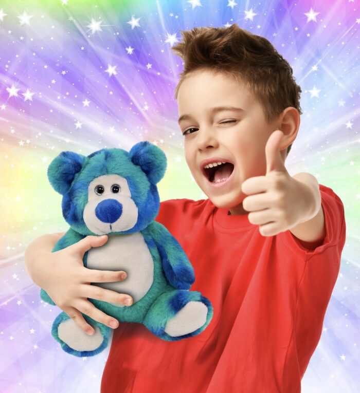 Blue Tie-Dye Bear 9" - Super-Soft Plush - Image 2