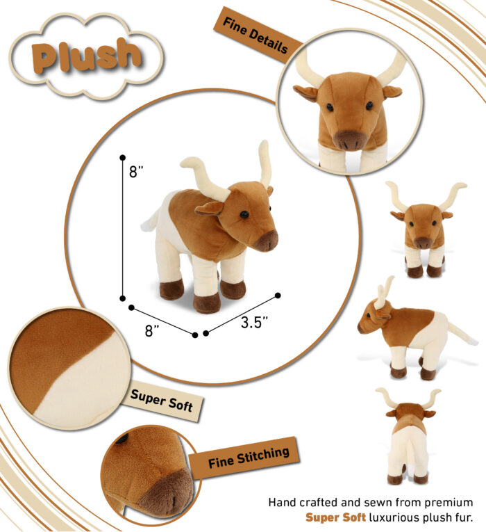Standing Longhorn 7" - Plush - Image 3