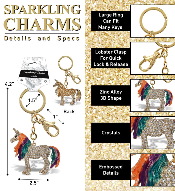 Sparkle Unicorn - Gold Sparkling Charms - Image 2