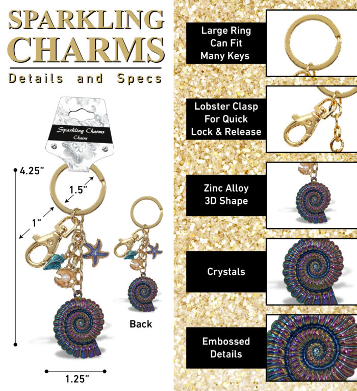 Shells - Gold Sparkling Charms - Image 2