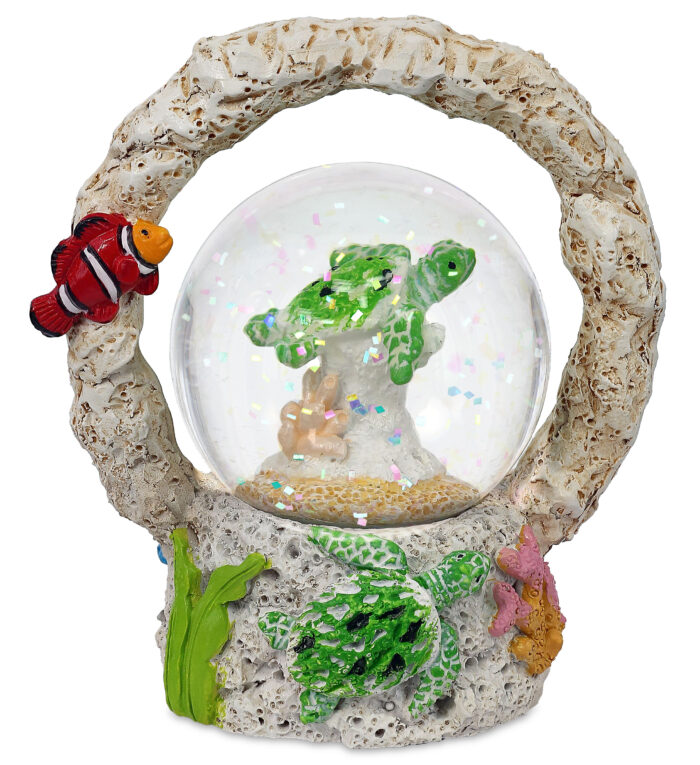 Sea Turtle 45mm - Coral Snowglobe