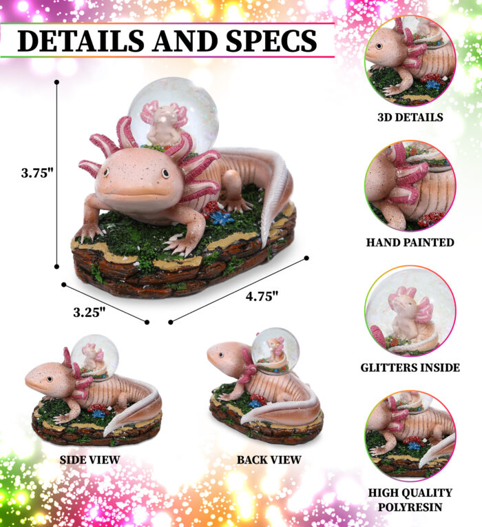 Axolotl 45mm - Snow Globe - Image 2