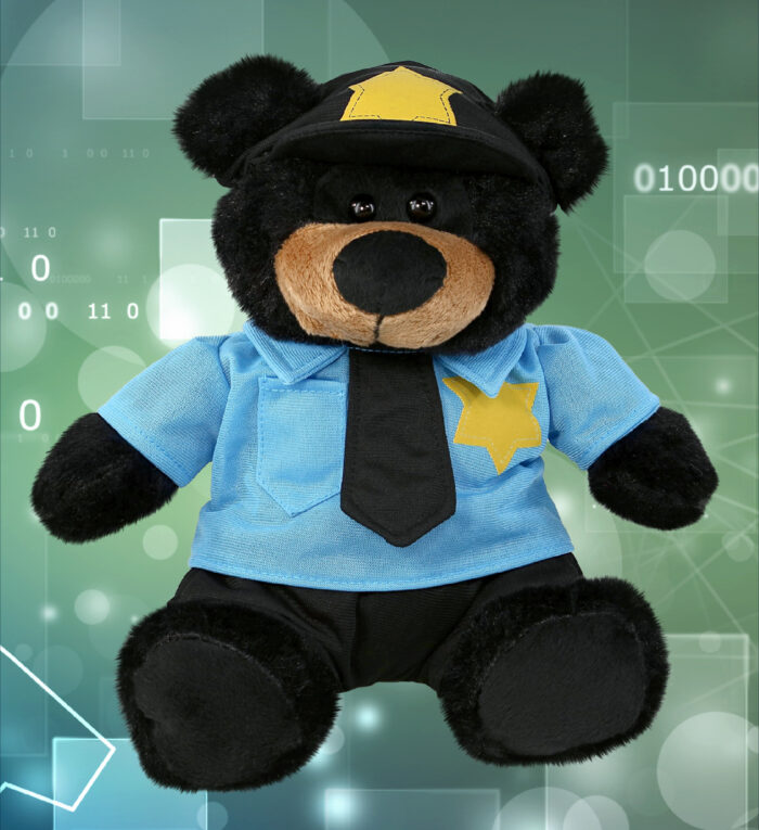 Black Bear 9" With Police Dress Up Set  - Super-Soft Plush - Image 5
