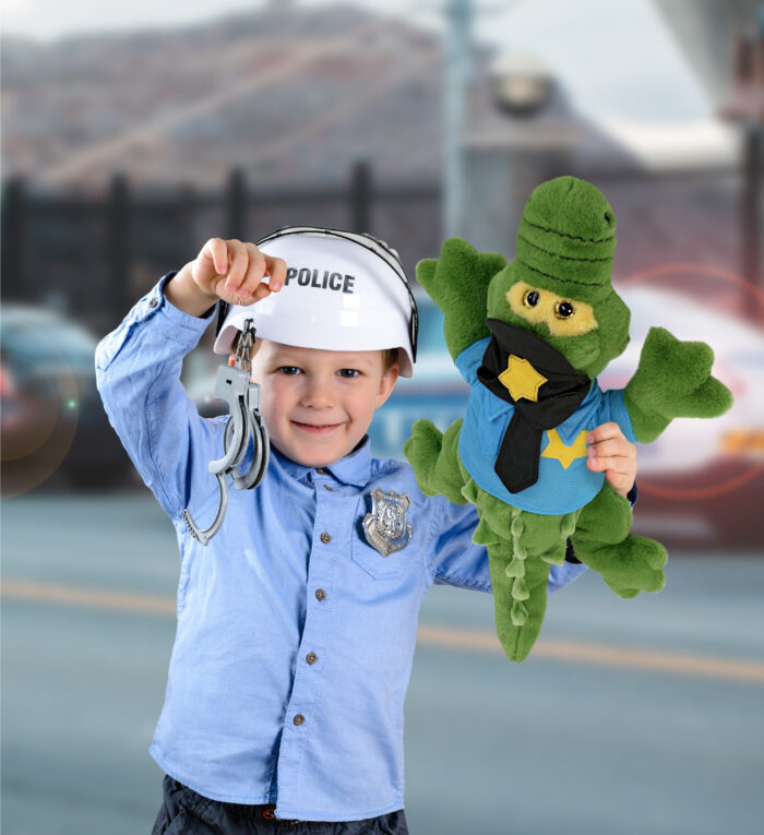 Green Alligator Large 17" With Police Dress Up Set  - Super-Soft Plush - Image 4