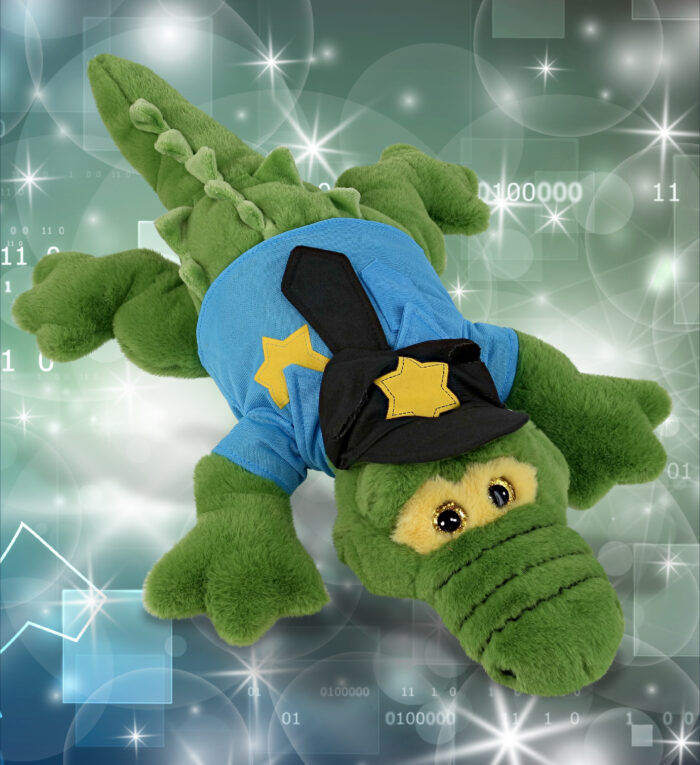 Green Alligator Large 17" With Police Dress Up Set  - Super-Soft Plush - Image 5