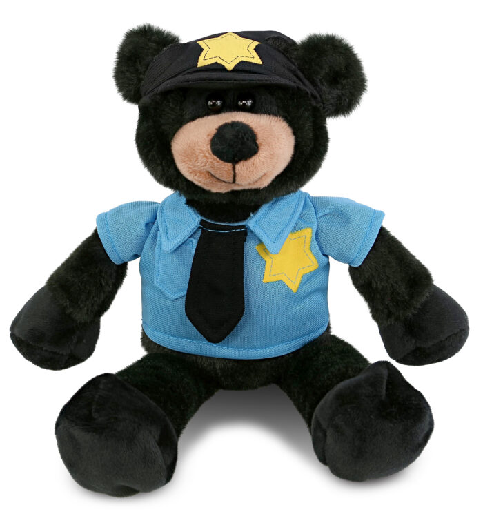 Long Leg Black Bear 10.5" With Police Dress Up Set  - Super-Soft Plush