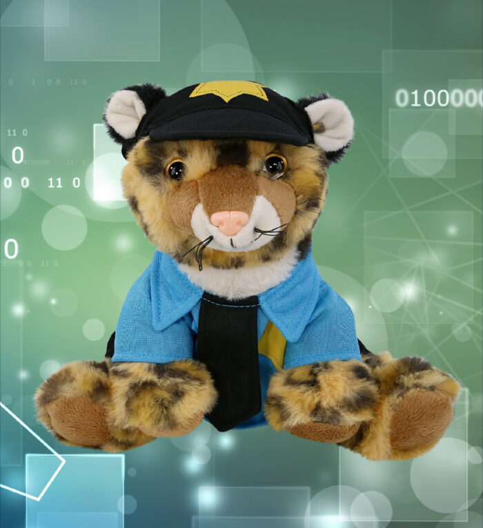 Squat Leopard 8" With Police Dress Up Set  - Super-Soft Plush - Image 5