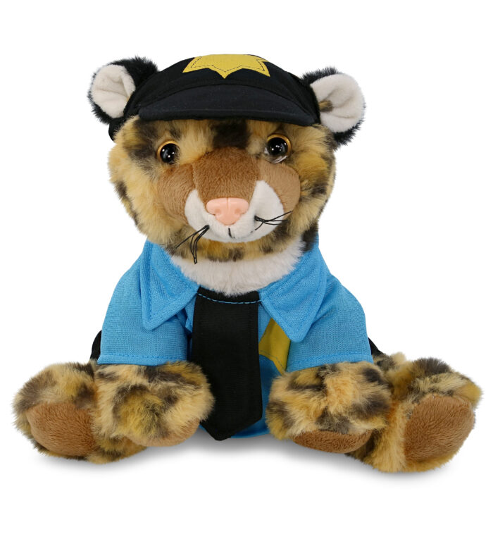 Squat Leopard 8" With Police Dress Up Set  - Super-Soft Plush