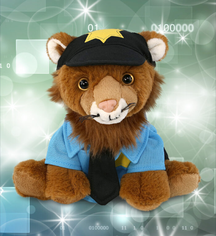Squat Lion 8" With Police Dress Up Set  - Super-Soft Plush - Image 5