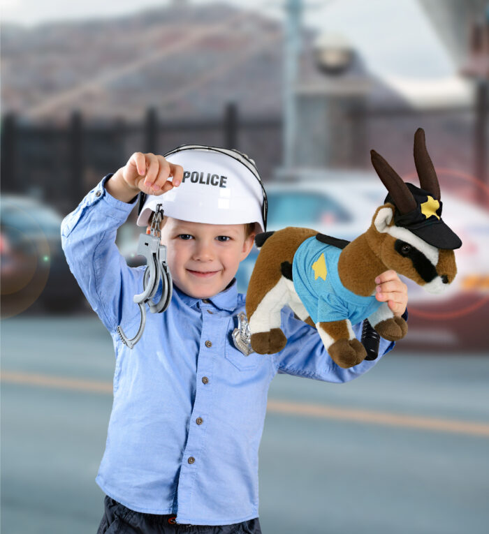 Antelope 10" With Police Dress Up Set  - Super-Soft Plush - Image 4