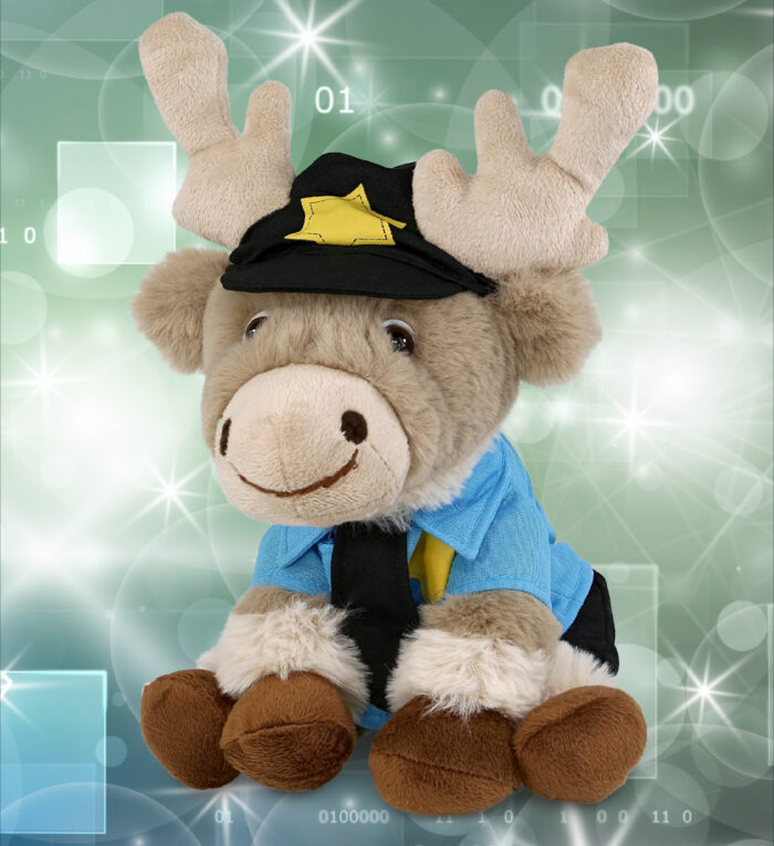 Squat Reindeer 8.5" With Police Dress Up Set  - Super-Soft Plush - Image 5