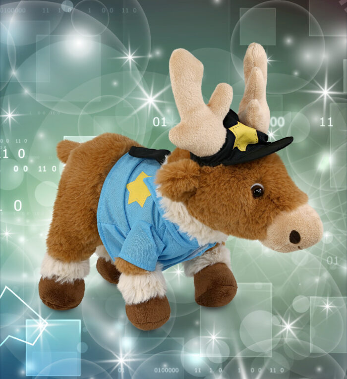 Standing Reindeer 11" With Police Dress Up Set  - Super-Soft Plush - Image 5
