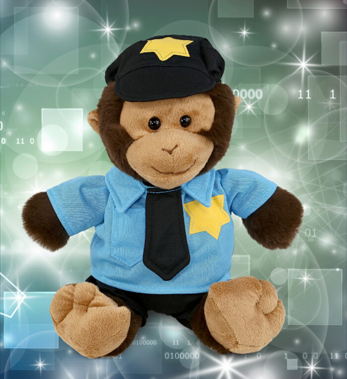 Monkey 9" With Police Dress Up Set  - Super-Soft Plush - Image 5