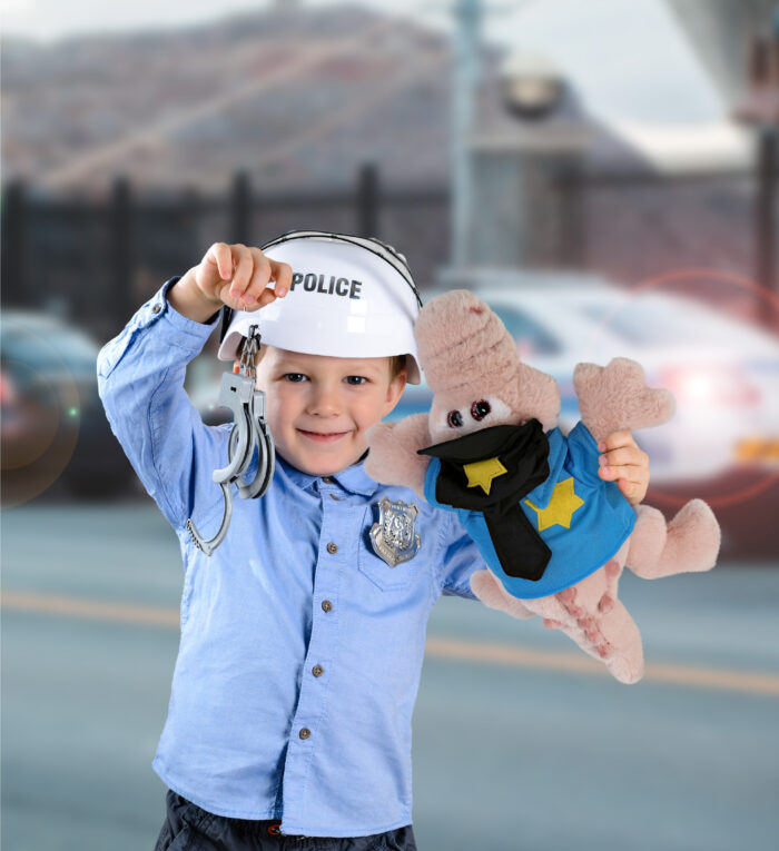 Pink Alligator Small 14" With Police Dress Up Set  - Super-Soft Plush - Image 4