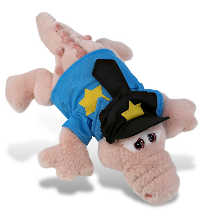 Pink Alligator Small 14" With Police Dress Up Set  - Super-Soft Plush