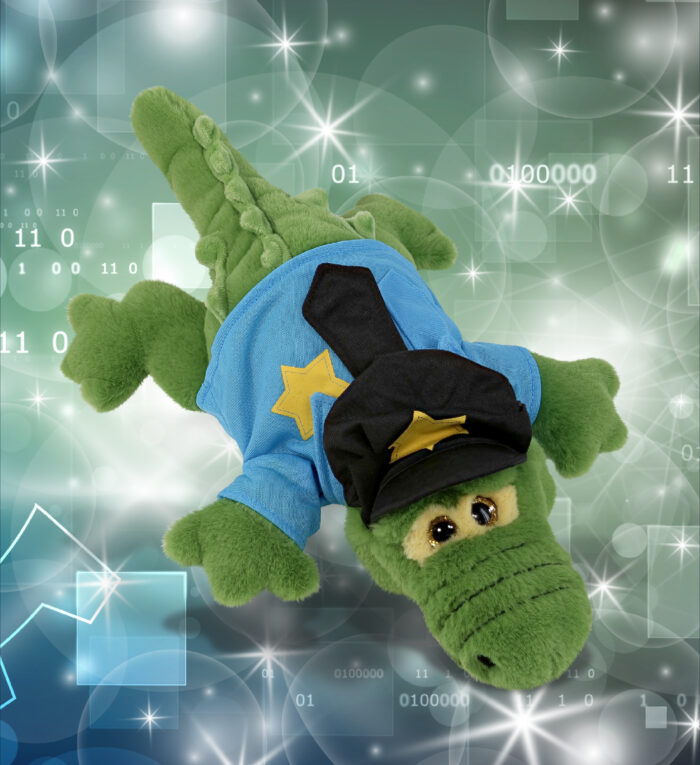 Green Alligator Small 14" With Police Dress Up Set  - Super-Soft Plush - Image 5