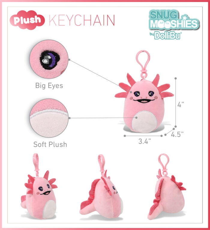 Axolotl 4" - Snug-Mooshies Plush Clips - Image 2