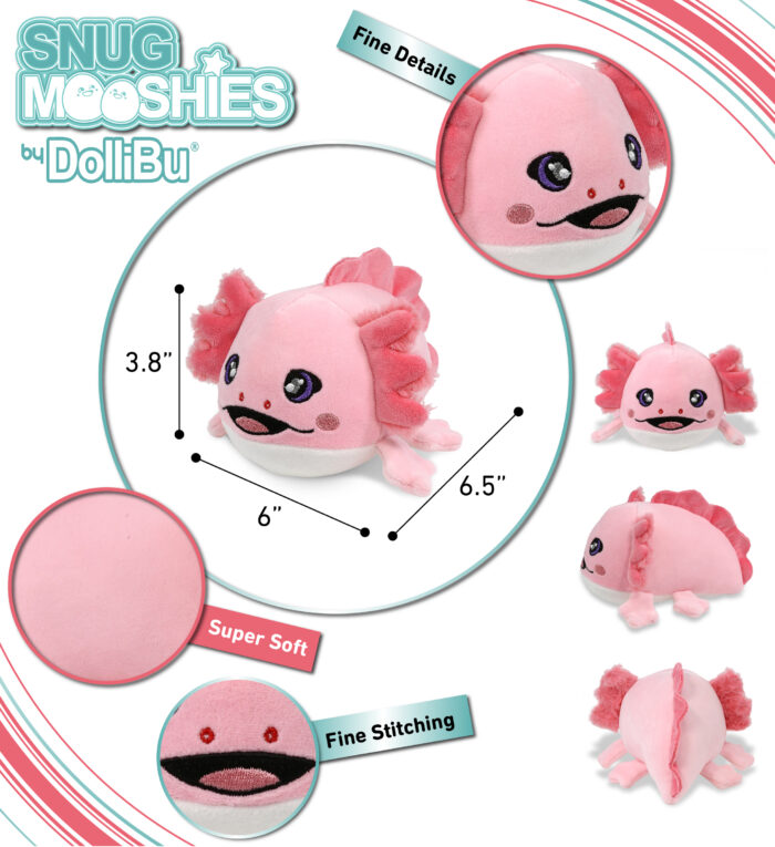 Axolotl 6" - Snug-Mooshies Plush - Image 3