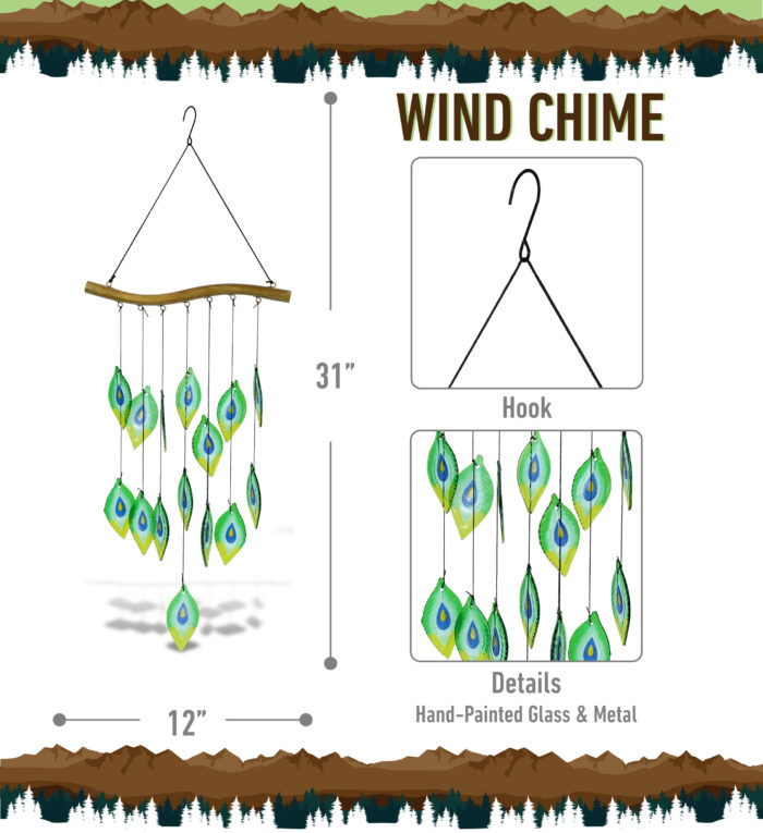 Peacock Feathers - Wind Chime - Image 2