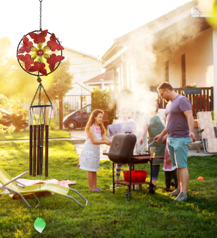 Red Butterflies Wind Spinner - Wind Chime - Image 4