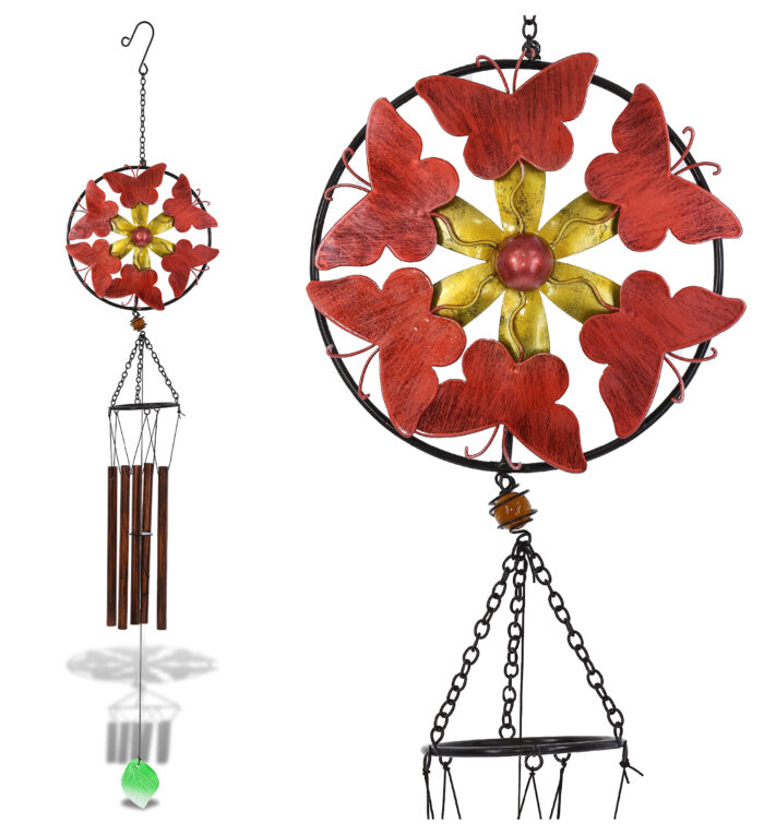 Red Butterflies Wind Spinner - Wind Chime