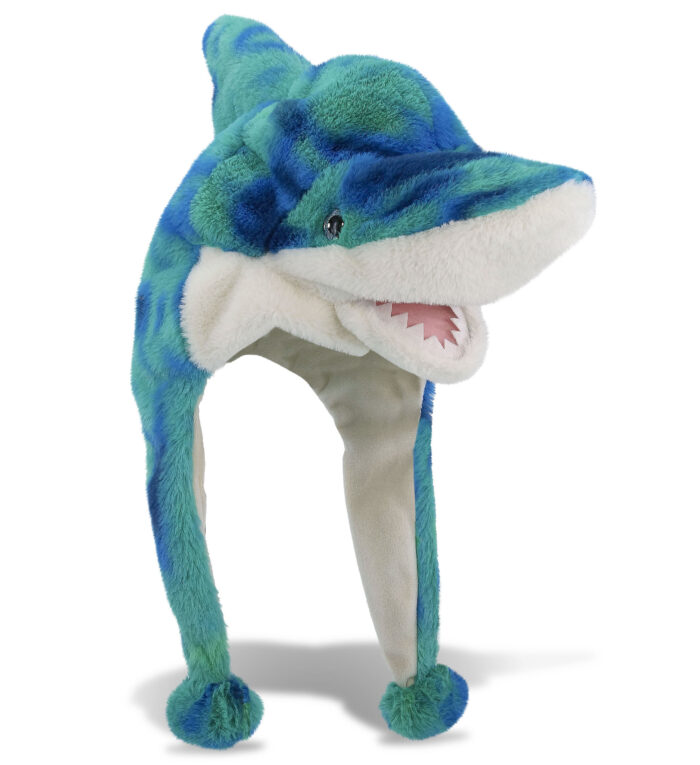 Blue Tie-Dye Shark - Super-Soft Plush Hat
